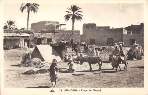 BR46172 Sidi Okba place du marche Algerien