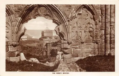 auk41317 the abbey whitby real photo uk