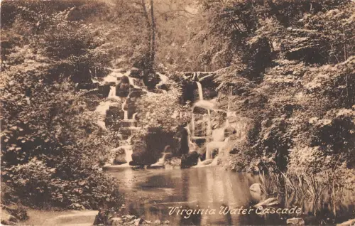 uk345 virginia water cascade real photo uk