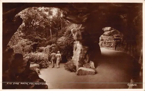 uk18501 zick zag path folkestone real photo uk