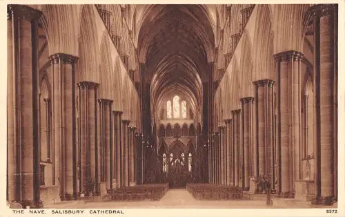 uk974 the nave salisbury cathedral real photo uk