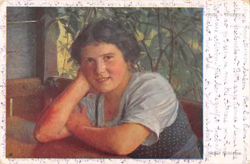 BR78123 pom dreger suses nichtun Frau Gemälde Postkarte