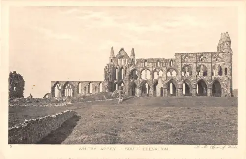 uk625 whitby abbey south elevation real photo uk