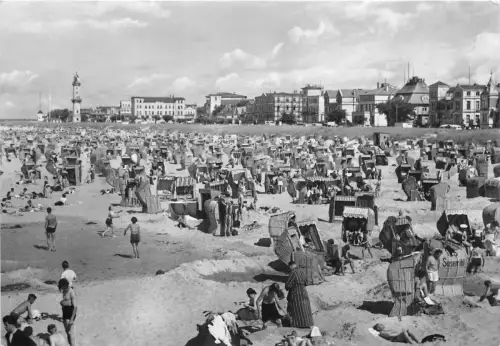BG3629 warnemünde strandleben CPSM 15x9,5cm germany