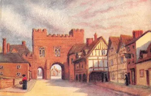 BR69934 North Gate Bridgnorth Gemälde Postkarte UK