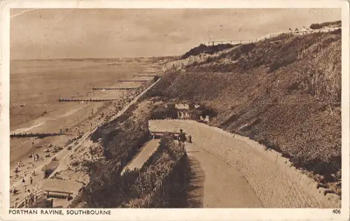 uk23813 portman ravine southbourne real photo uk