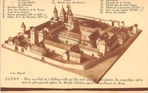 BF6217 cluny plan en relief de l abbaye telle qu elle france Frankreich