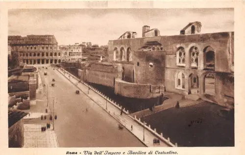 B94785 roma via dell impero e basilica di costantino italy