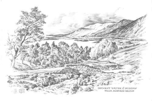 uk1949 derwent water and skiddaw real photo uk