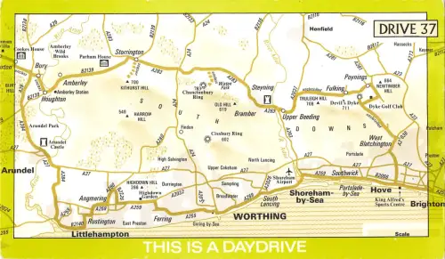 uk5551 daydrive map uk hobe brighton worthing