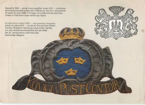 B109532 König Post Contoir So Spat als im Jahre Hamburger Wappen Wappen