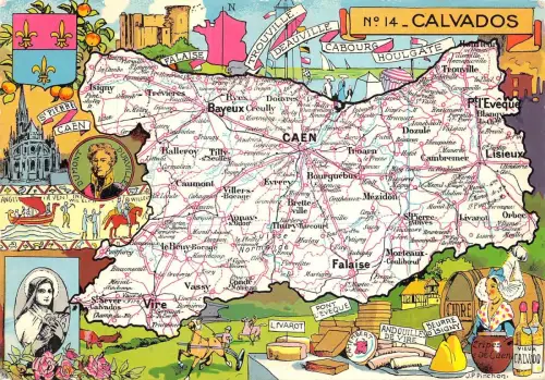BR43461 Calvados Karte cartes geographiques