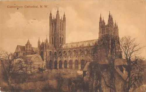uk19663 cathedral NW canterbury real photo uk