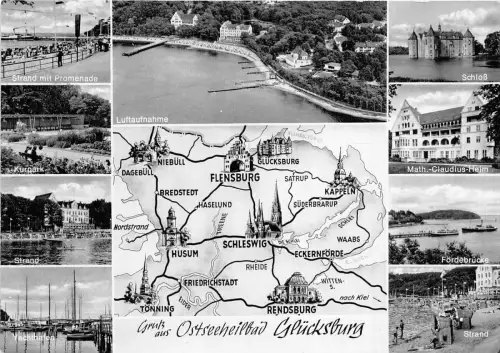 BG3316 Ostseeheilbad Glucksburg Karte Cartes Geographiques CPSM 15x9,5cm Deutschland