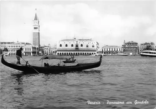 BG3087 Venezia Panorama Con Gondel CPSM 15x9,5cm Italien