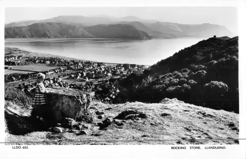 uk18790 rocking stone llandudno wales real photo uk