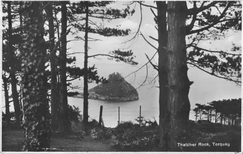 uk24447 tatcher rock torquay real photo uk