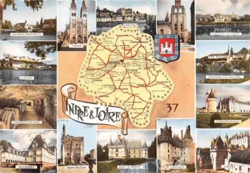 BR42934 indre et loire Map cartes geographiques