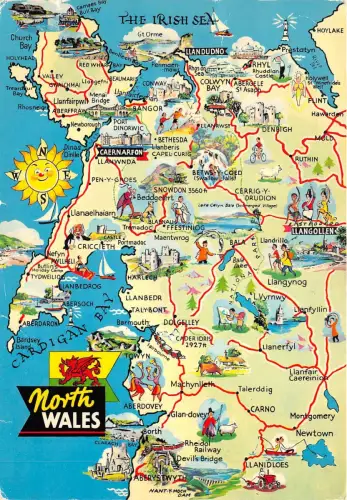 uk50295 north wales uk map
