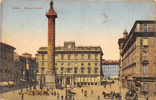 B93367 roma piazza colonna wagen italien