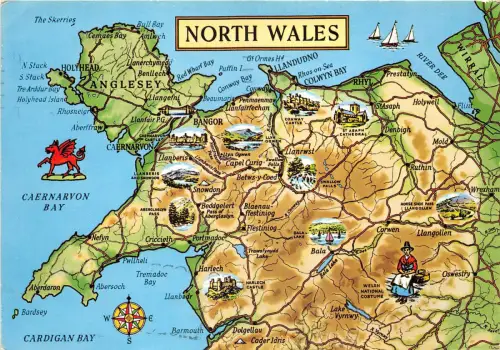 uk50418 north wales uk map