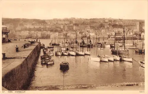uk25739 st ives harbour real photo uk