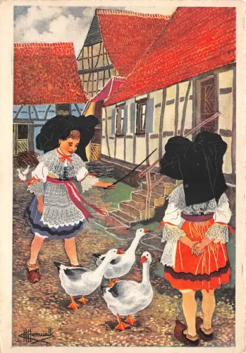 BR40727 Wanderung durch elsass petite Gardeuse d oies Kleine Gansehuterin Frankreich