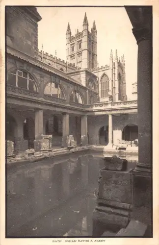 uk3638 bath roman baths & abbey somerset real photo uk