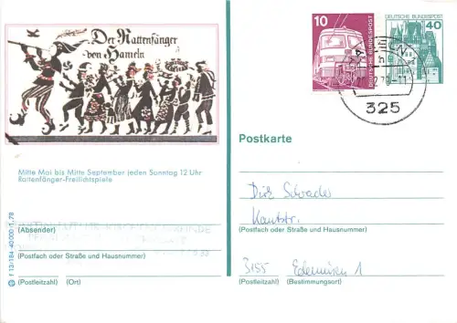 BG1691 mitte mai bis mitte september rattenfanger CPSM 14x9,5cm germany