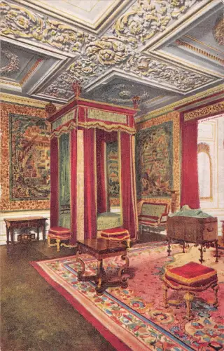 uk2283 warwick castle queen anne's bedroom real photo uk