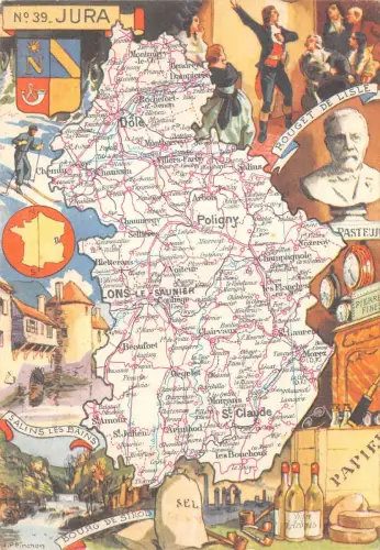 BR42786 Jura Karte cartes geographiques france