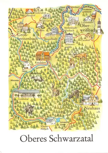 B98981 oberes schwarzatal deutschland karten cartes geographiques