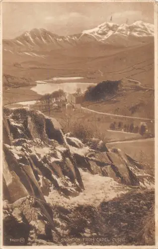 uk23593 snowdon from capel curig wales real photo uk