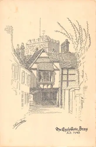 uk3606 the lych gate bray berkshire real photo uk