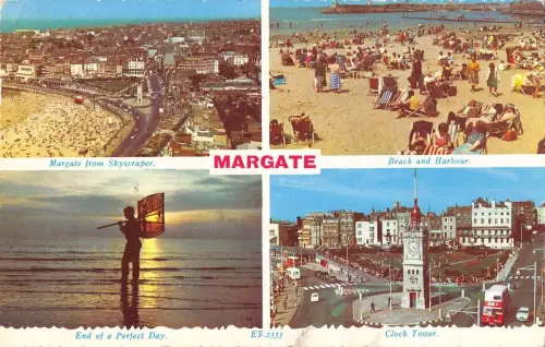 BR66851 Margate Doppeldeckerbus Multi Views UK 14x9cm