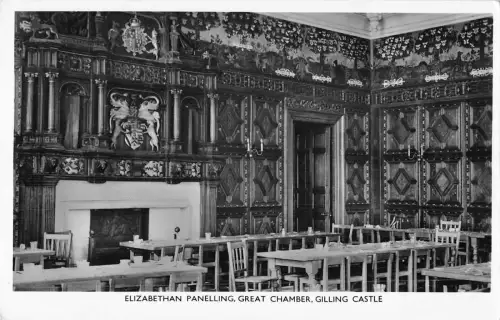 uk25125 elizabethan panelling great chamber gilling castle real photo uk