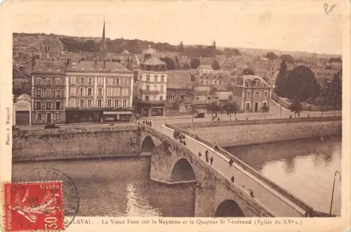 BF6316 laval le vieux pont sur la mayenne et le quartier france Frankreich