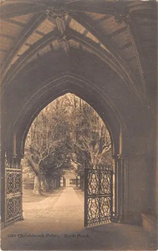uk19404 chirstchurch priory north porch real photo uk