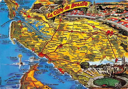 BR8171 La Cote de Beaute Karte cartes geographiques france