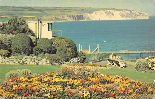 uk8174 battery gardens sandown isle of wight with culver cliff uk