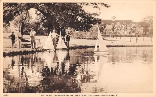 uk28134 the pool rowheath recreation ground bournville real photo uk