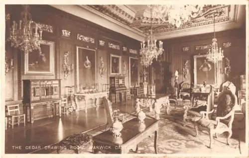 uk2300 cedar drawing room warwick castle real photo uk