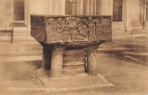 BR94624 Winchester Cathedral Schrift Echtfoto UK