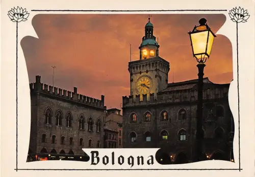 BT0835 Bologna Piazza maggiore notturno Italien
