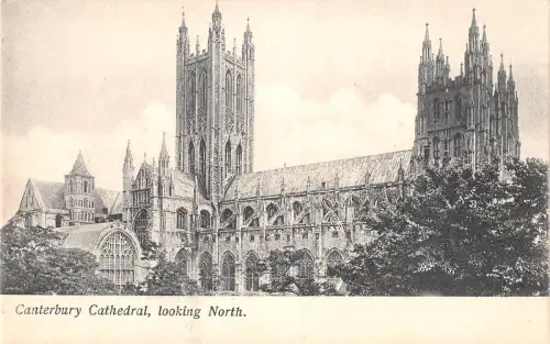uk3848 canterbury cathedral looking north kent real photo uk