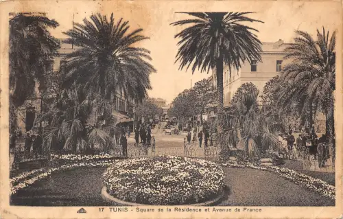 BR44681 Sqaure de la residence et avenue de france tunis tunisia