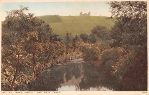 BR80426 matlock river derwent and riber castle uk