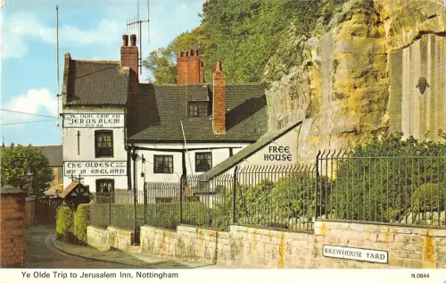 B104423 ye olde trip to jerusalem inn nottingham uk 14x9cm