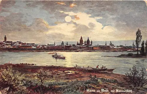 BR40915 Mainz am Rhein mit Mainmundung Deutschland