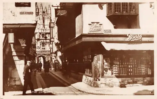 uk703 the cathedral canterbury real photo uk